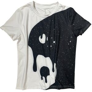 Ainuno M Boys Black and White Graphic T-Shirt